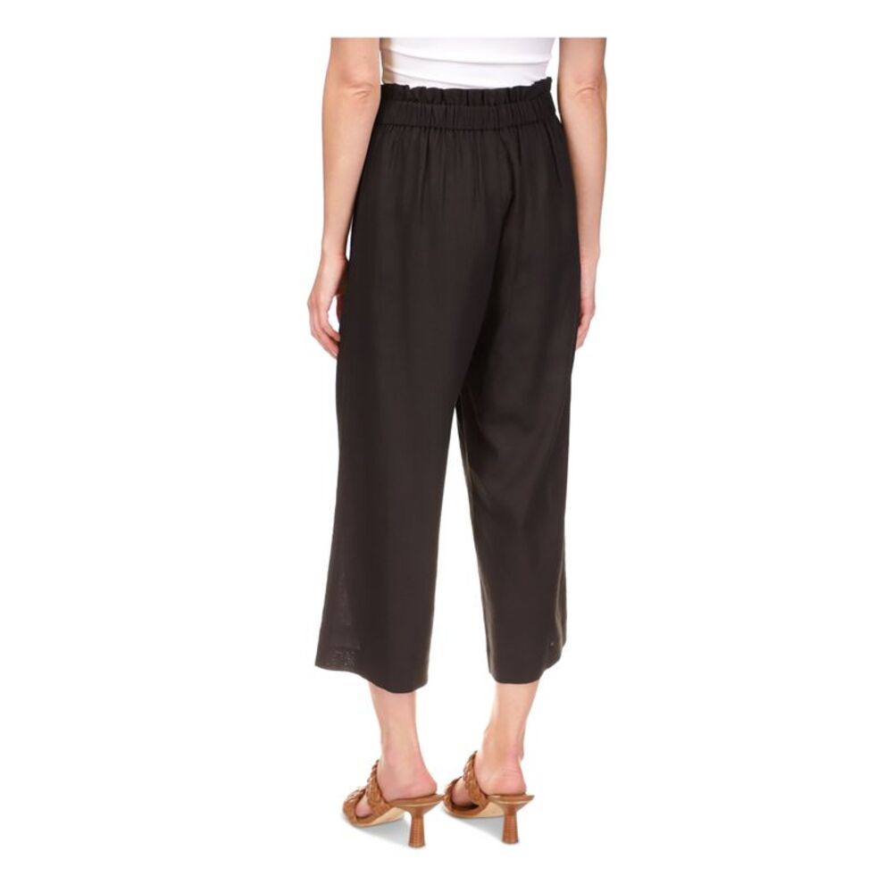 MICHAEL MICHAEL KORS Womens Black Tie Waist Wide Leg High Waist Pants XL - Picture 2 of 4